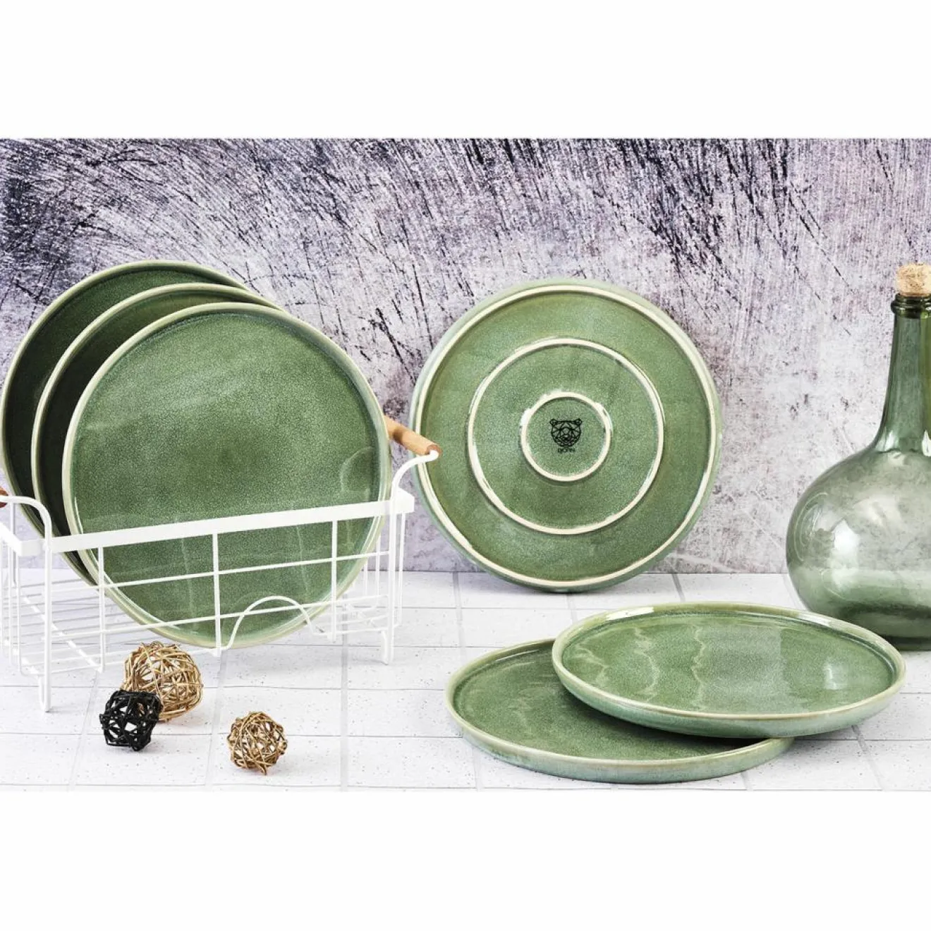 Bjorn 6 Assiettes Magma vertes - D.27 cm
