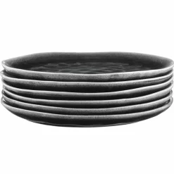 Clearance Bjorn 6 Assiettes Moon noires - D.28.5 cm
