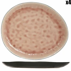 Clearance Cosy & Trendy 4 Assiettes ovales Laguna roses - 27x23 cm