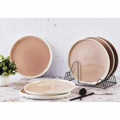 Bjorn 6 Assiettes Oxygen rose poudre/beige - D.27 cm