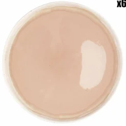 Bjorn 6 Assiettes Oxygen rose poudre/beige - D.27 cm