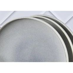 Bjorn 6 Assiettes plates en Grès Stone gris clair - D.27.5 cm