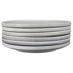 Bjorn 6 Assiettes plates en Grès Stone gris clair - D.27.5 cm
