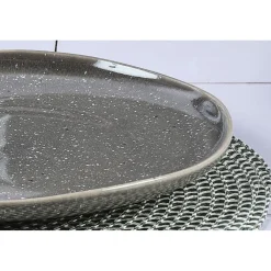 Bjorn 6 Assiettes plates en Grès Stellar gris/anthracite - D.27 cm