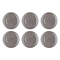 Bjorn 6 Assiettes plates en Grès Stellar gris/anthracite - D.27 cm