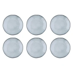 New Bjorn 6 Assiettes plates en Grès Cloud gris clair - D.27 cm
