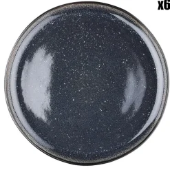 Bjorn 6 Assiettes plates en Grès Iris bleu foncé - D.26 cm