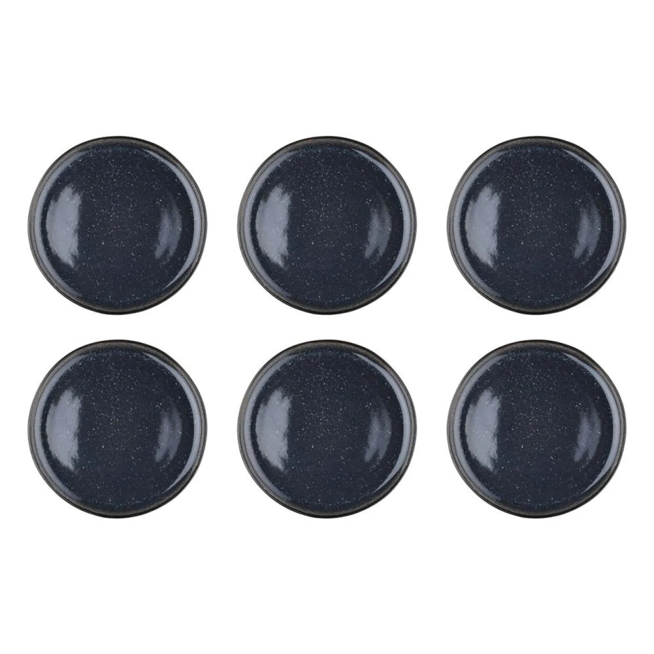 Bjorn 6 Assiettes plates en Grès Iris bleu foncé - D.26 cm