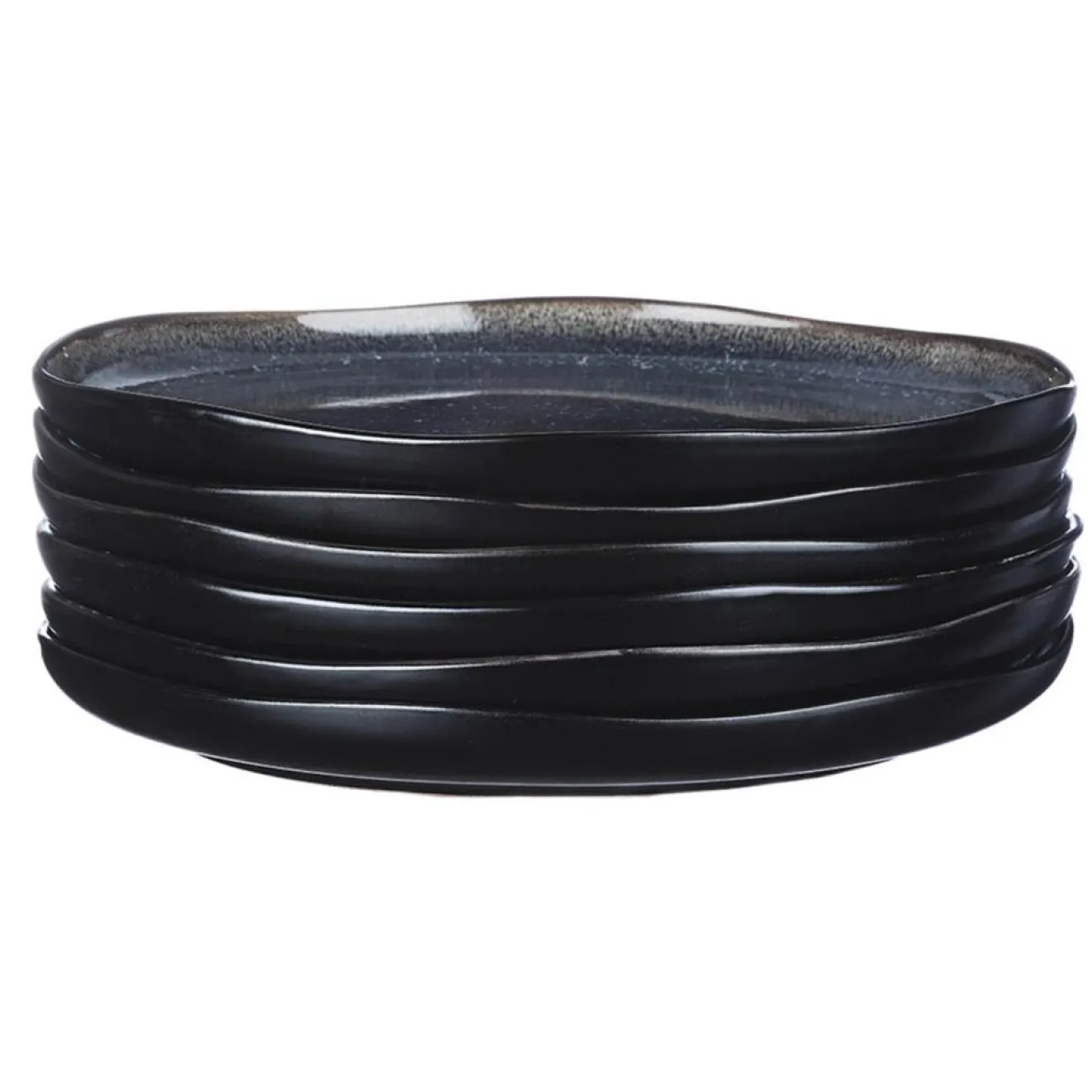 Bjorn 6 Assiettes plates en Grès Iris bleu foncé - D.26 cm
