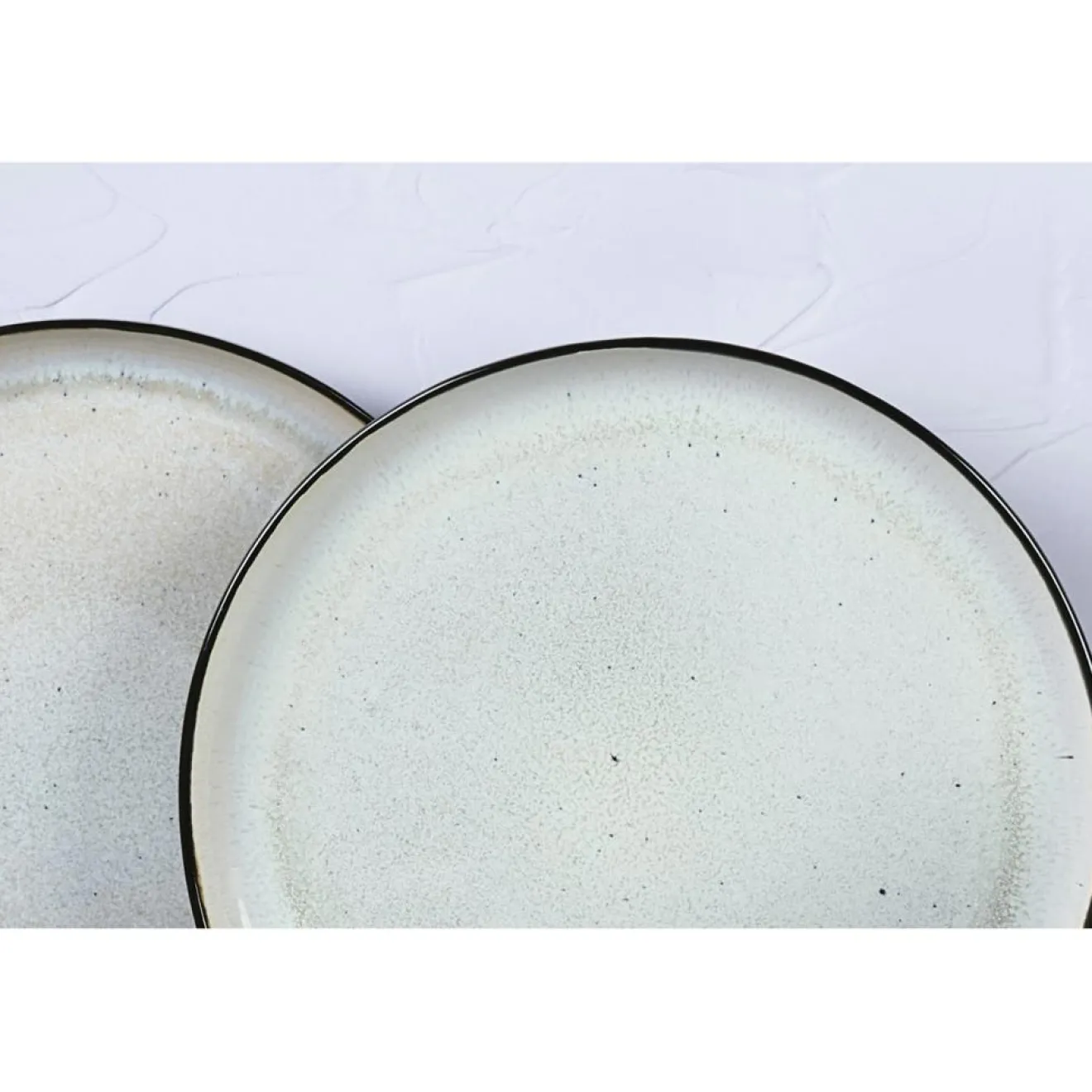 Bjorn 6 Assiettes plates en Grès Iris blanc/ivoire - D.26 cm