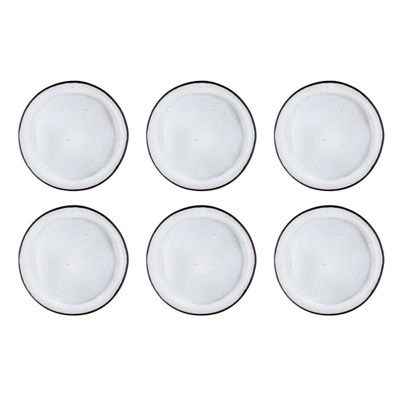 Bjorn 6 Assiettes plates en Grès Iris blanc/ivoire - D.26 cm