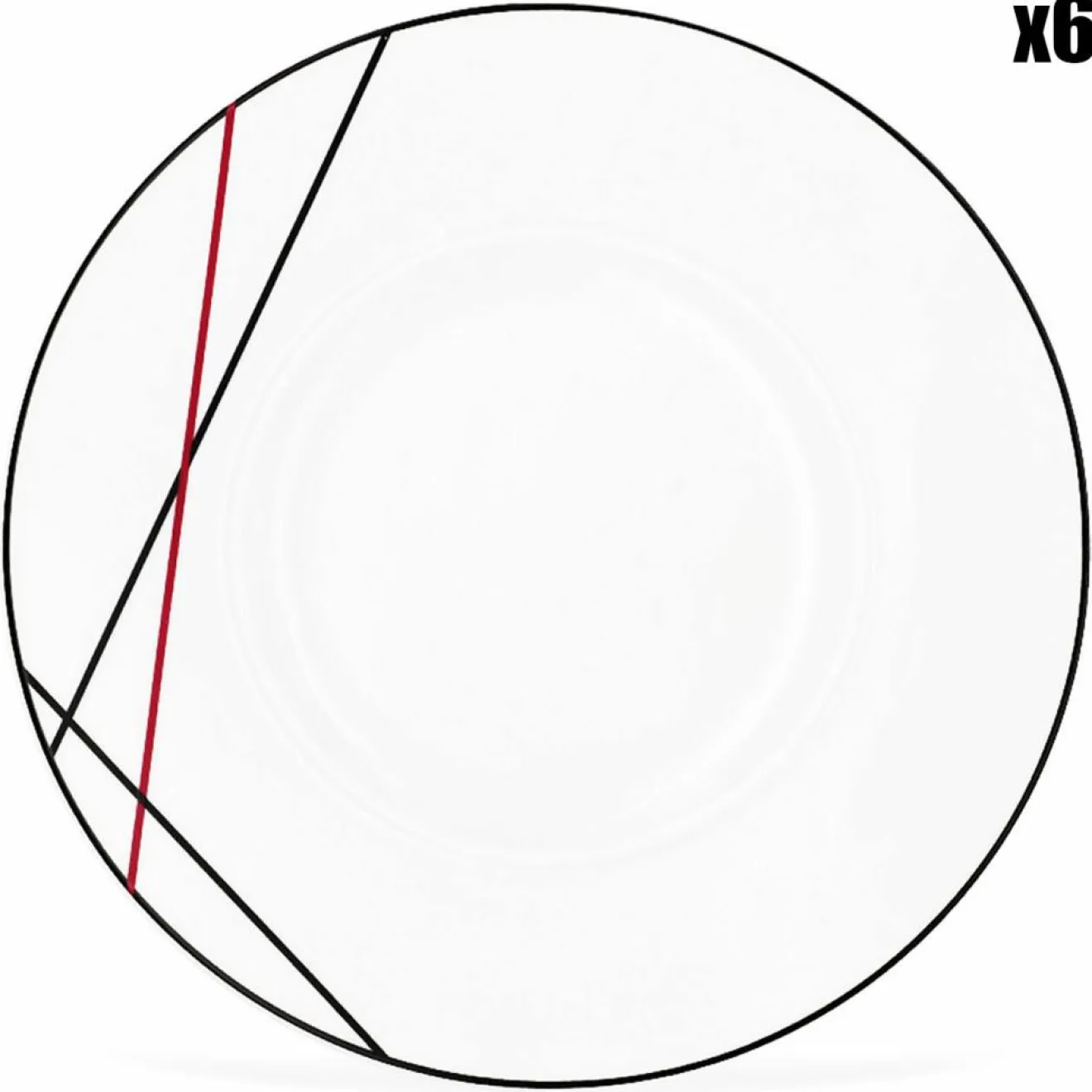 New Fauchon 6 Assiettes plates en Porcelaine Bistrot chef blanches - D.29 cm