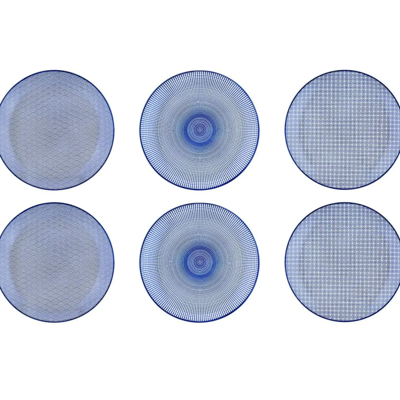 Online Bjorn 6 Assiettes plates Pattern Dark blue bleu foncé - D.26 cm