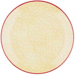 Bjorn 6 Assiettes plates Pattern Color bleu clair/rouge/jaune - D.26 cm