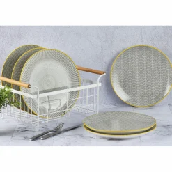 Outlet Bjorn 6 Assiettes plates Pattern Eclipse gris anthracite - D.26 cm