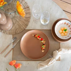 Best Novastyl 6 Assiettes PlatesArita 27Cm En GrèsMarron