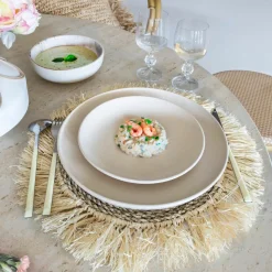 Discount Novastyl 6 Assiettes PlatesArita 27Cm En Grès Beige
