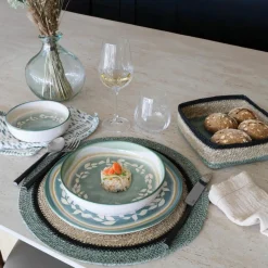 Novastyl 6 Assiettes PlatesCapria 28Cm En FaienceVert