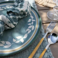 Novastyl 6 Assiettes PlatesCapria 28Cm En FaienceVert