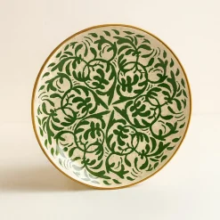 Novastyl 6 Assiettes PlatesHéraclée 27Cm En GrèsDécor Vert