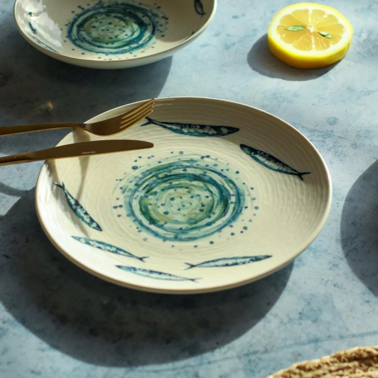 Novastyl 6 Assiettes PlatesSardine 27Cm En Faience