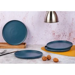Bjorn 4 Assiettes Scandi bleu marine - D.21 cm
