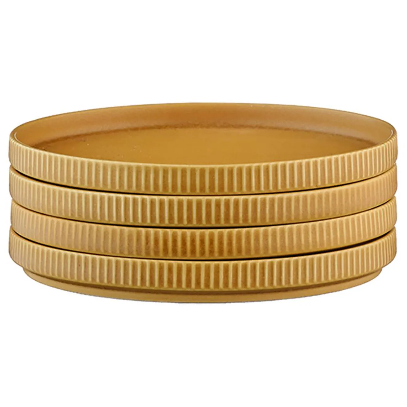 Bjorn 4 Assiettes Scandi jaune ocre - D.16 cm