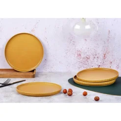 Bjorn 4 Assiettes Scandi jaune ocre - D.21 cm