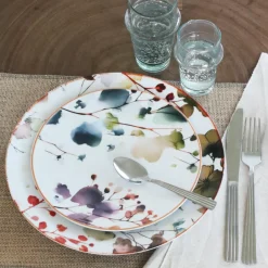 Novastyl 6 AssiettesDessert Aquarelle 20CmEn Porcelaine