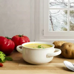 Home Deco Factory 6 Bols à soupe au grès du temps beige - 13.7x7x13.7 cm