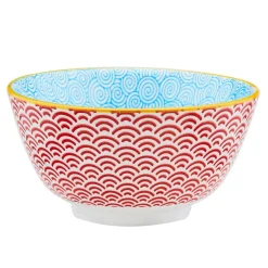 Bjorn 6 Bols apéritif Pattern Color bleu clair/rouge/jaune - D.12 cm