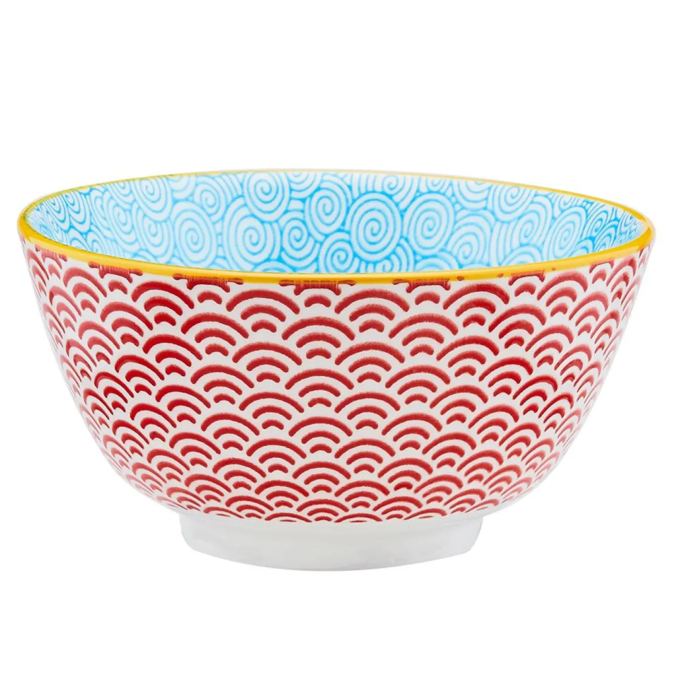 Bjorn 6 Bols apéritif Pattern Color bleu clair/rouge/jaune - D.12 cm