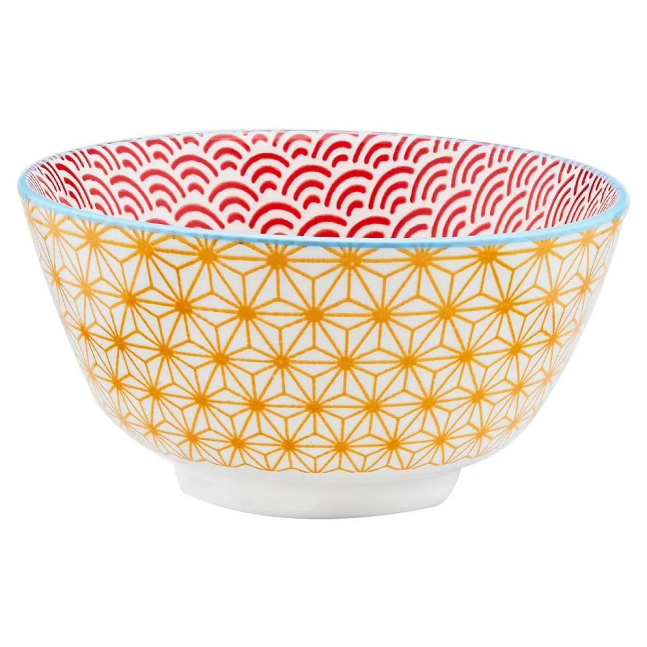 Bjorn 6 Bols apéritif Pattern Color bleu clair/rouge/jaune - D.12 cm