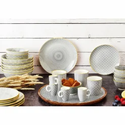 Bjorn 6 Bols apéritif Pattern Eclipse gris anthracite - D.12 cm