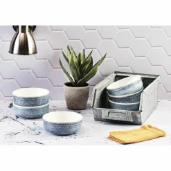 Bjorn 6 Bols Cosmos bleu/blanc nacré - D.15.5 cm