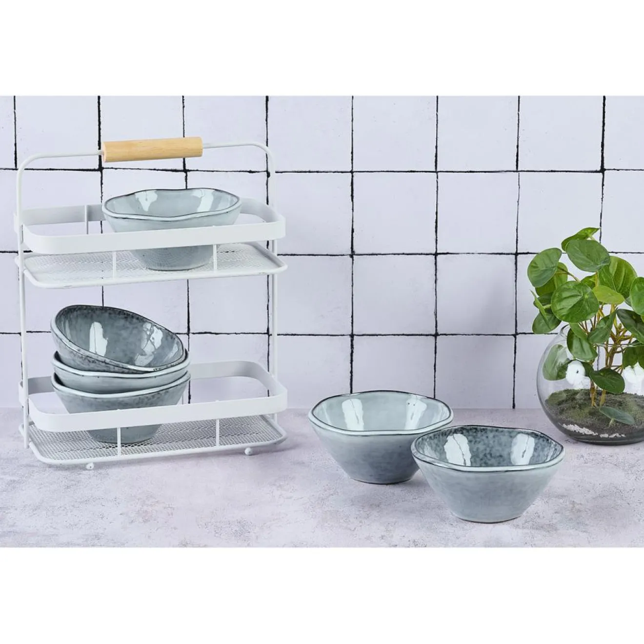 Bjorn 6 Bols en Grès Cloud gris clair - 50 cl