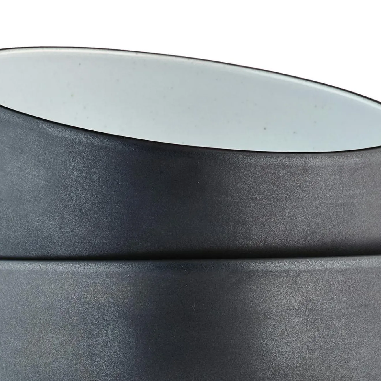 Bjorn 4 Bols en Grès Gourmet blanc granité/noir onyx - 70 cL