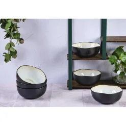 Clearance Bjorn 6 Bols en Grès Iris blanc/ivoire - 80 cl