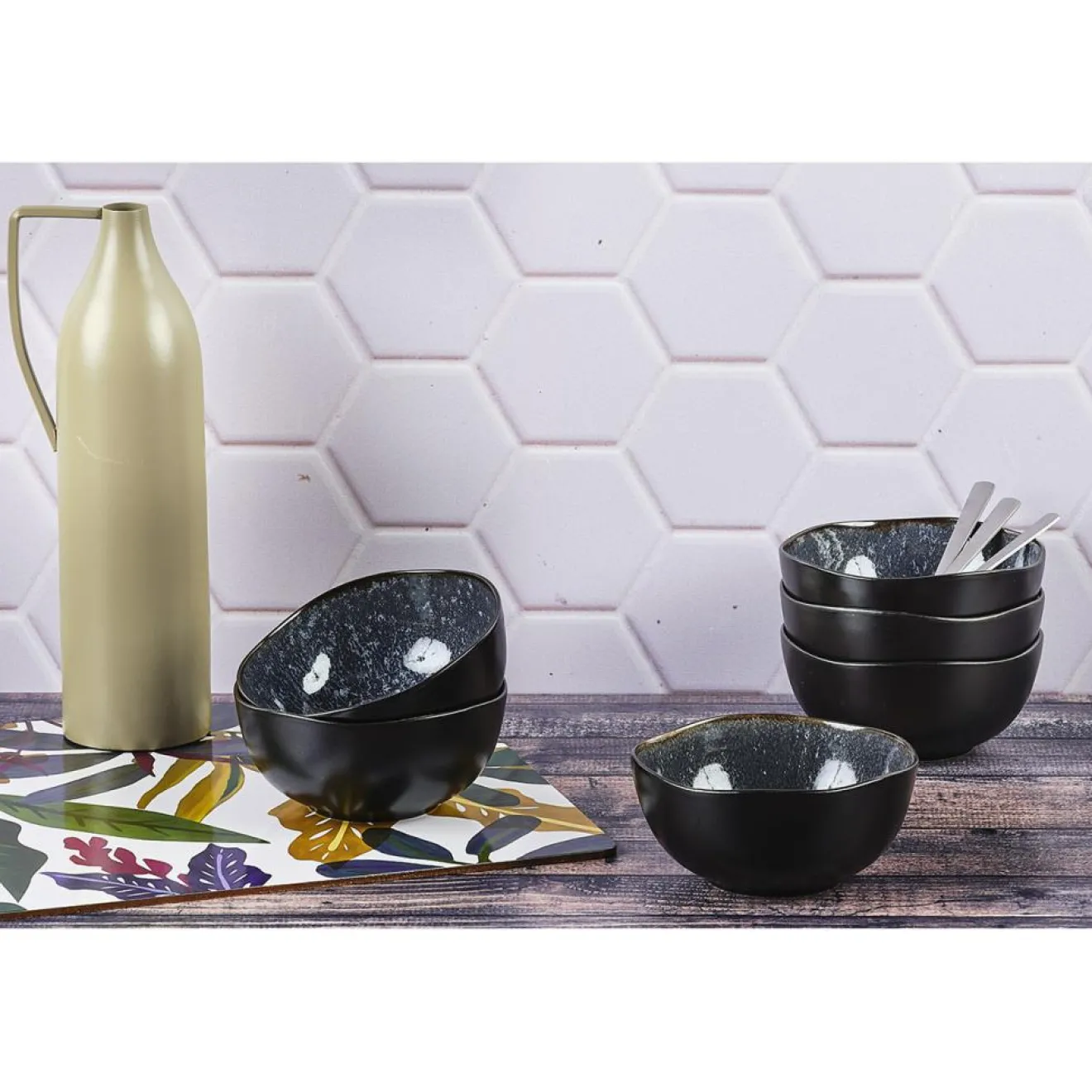 Hot Bjorn 6 Bols en Grès Iris bleu foncé - 30 cl