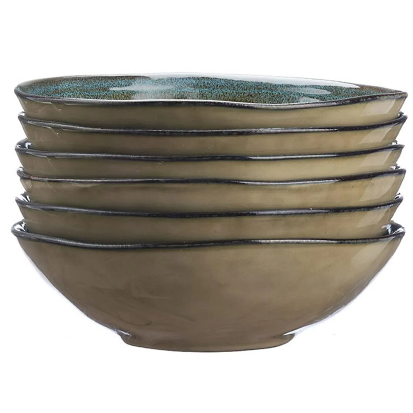 Bjorn 6 Bols en Grès Island kaki/bleu - 100 cl