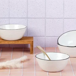 Bjorn 4 Bols en Grès Pure blanc neige - 100 cL