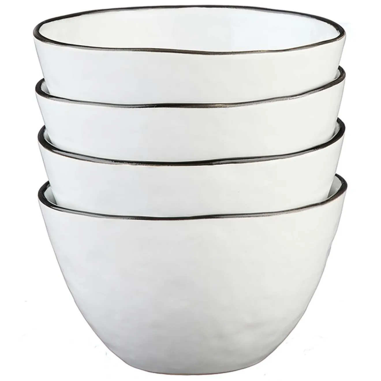 New Bjorn 4 Bols en Grès Pure blanc neige - 28 Pièces