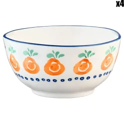 Clearance Bjorn 4 Bols en Pocelaine Napoli multicolore - D.12 cm