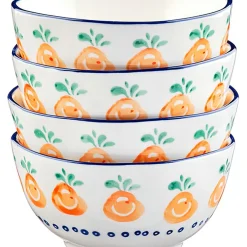 Clearance Bjorn 4 Bols en Pocelaine Napoli multicolore - D.12 cm