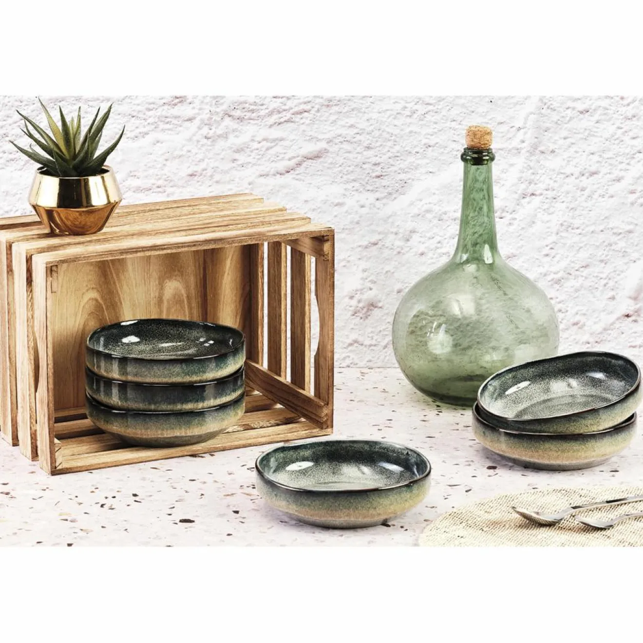 Sale Bjorn 6 Bols Genesis bleu/gris kaki - D.17 cm