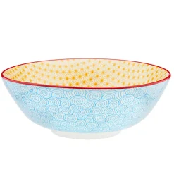 Bjorn 6 Bols Pattern Color bleu clair/rouge/jaune - D.21 cm