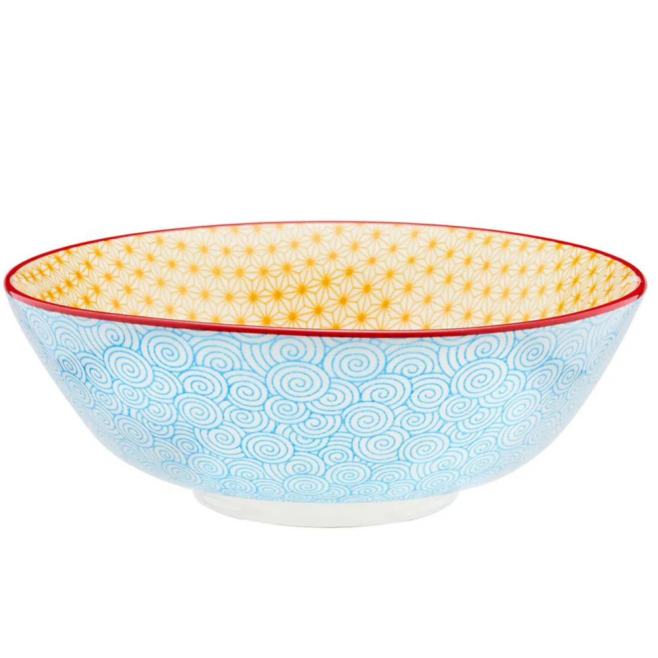 Bjorn 6 Bols Pattern Color bleu clair/rouge/jaune - D.21 cm