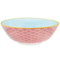 Bjorn 6 Bols Pattern Color bleu clair/rouge/jaune - D.21 cm
