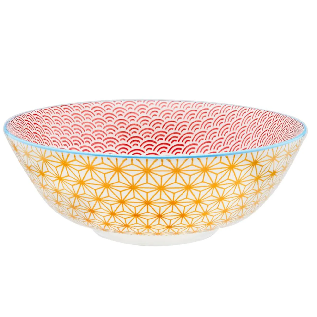 Bjorn 6 Bols Pattern Color bleu clair/rouge/jaune - D.21 cm