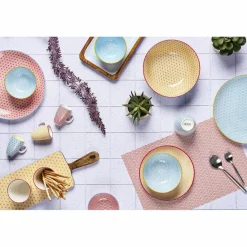 Bjorn 6 Bols Pattern Color bleu clair/rouge/jaune - D.21 cm